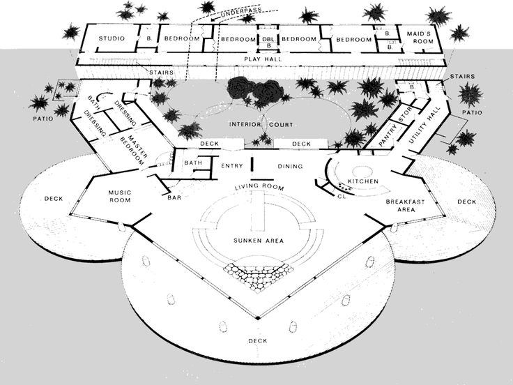 an architectural drawing shows the ground plan for this home