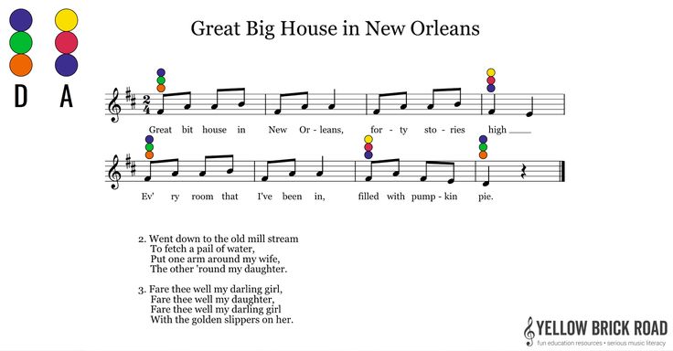 sheet music with the words great big house in new orleans