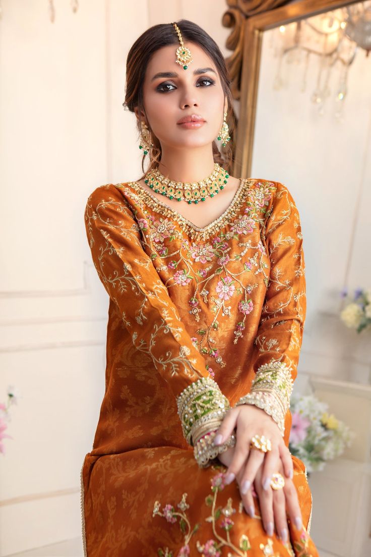 Party Wear Lawn Suit For Eid Reception, Party Wear Sharara With Dabka For Reception, Raw Silk Unstitched Suit With Dabka For Reception, Raw Silk Dupatta With Dabka For Reception, Reception Dupatta With Dabka On Jamawar, Jamawar Dupatta With Dabka For Reception, Jamawar Unstitched Suit With Intricate Embroidery For Reception, Unstitched Jamawar Suit With Intricate Embroidery For Reception, Festive Raw Silk Lawn Suit For Reception