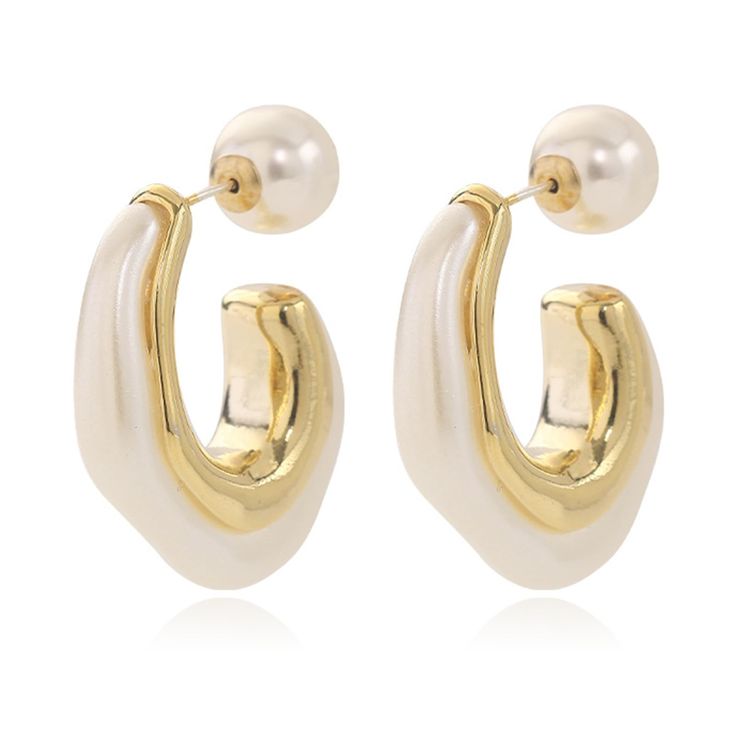 PRICES MAY VARY. PEARL HOOP EARRINGS FOR WOMEN: Our gold chunky pearl hoop earrings exude timeless elegance with their classic design and luxurious appeal. The combination of pearls and geometric shape creates a truly captivating and sophisticated look. CHUNKY GOLD HOOP EARRINGS: These earrings effortlessly complement various outfits and styles. Whether you're dressing up for a black-tie event, a romantic dinner, or adding a touch of glamour to your everyday attire, these earrings are the perfec White Metal Pearl Earrings, Pierced, White Metal Pearl Earrings Pierced, White Metal Pearl Earrings, Wedding Metal Pearl Earrings For Pierced Ears, Wedding Pearl Earrings For Pierced Ears, Pearl White Metal Earrings For Wedding, White Hoop Pearl Earrings For Formal Events, White Hoop Pearl Earrings For Formal Occasions, White Pearl Hoop Earrings For Formal Events