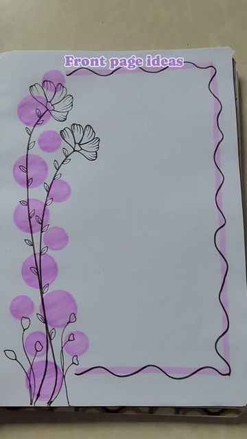 a piece of paper with flowers drawn on it and the words front projects written in purple ink