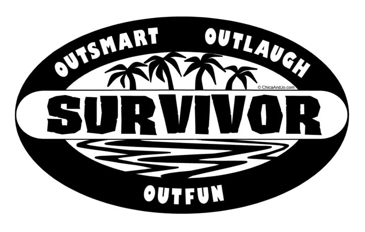 the survivor logo is shown in black and white