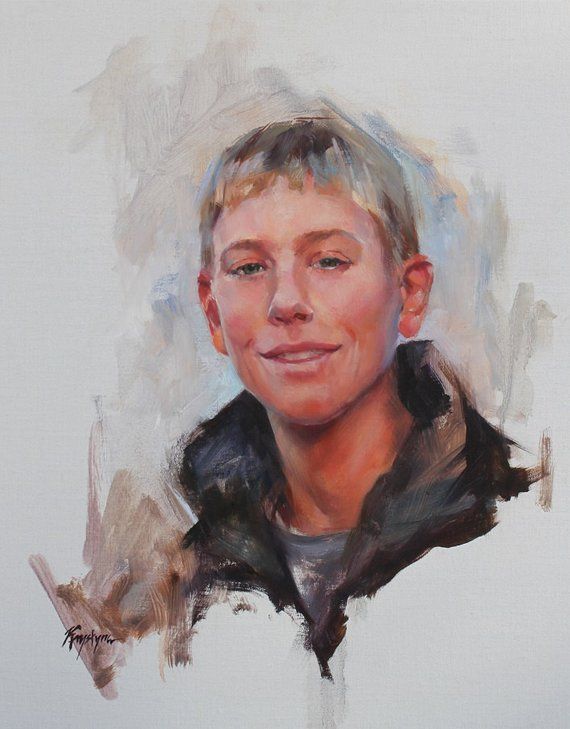 Portrait From Your Photo Modern Painterly Style Custom Oil