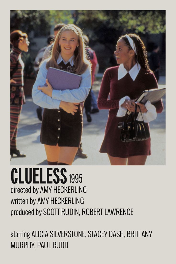 an advertisement for clues featuring two women in school uniforms and one is holding a folder