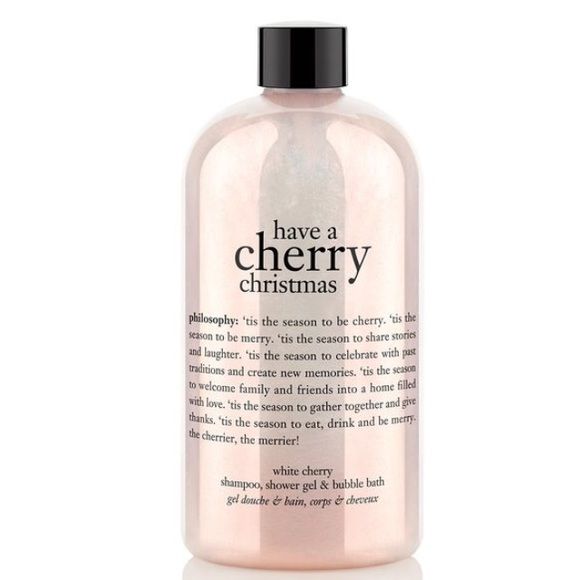 Philosophy shower gel BRAND NEW! Still sealed, have a cherry Christmas shampoo,shower gel, bubble bath all in 1!(:  16oz(: Philosophy Makeup Christmas Shampoo, Cherry Shampoo, Philosophy Shower Gel, Cherry Christmas, Philosophy Products, Christmas Holiday Decor, White Cherries, Home Decor Christmas, Christmas Home Decor