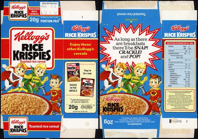 two boxes of rice krispy kreme cereal are shown in this image,