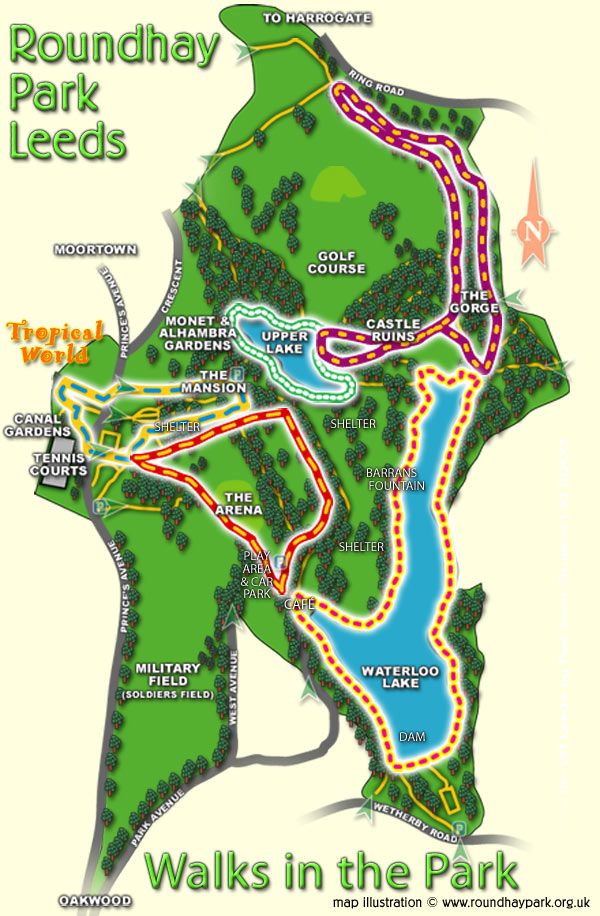 a map of the park with directions to various parks and attractions in it, including water