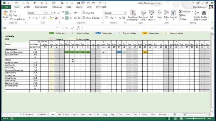 an excel spreadsheet showing the times and hours