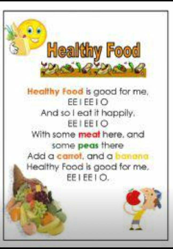 healthy food is good for me, and so let it be happy