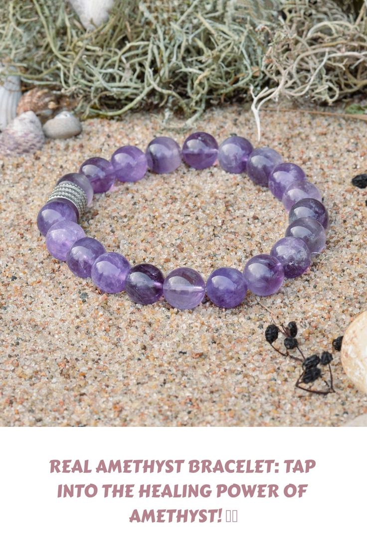 Real Amethyst Bracelet: Tap into the Healing Power of Amethyst! Amethyst Round Beads Jewelry For Meditation, Elegant Purple Crystal Meditation Bracelet, Elegant Purple Crystal Bracelet For Meditation, Amethyst 8mm Beads Jewelry For Meditation, Amethyst Crystals For Meditation, Purple Meditation Bracelet Jewelry, Healing Lavender Crystal Bracelet With Gemstones, Purple Amethyst Ring For Spiritual Occasions, Spiritual Hand-strung Purple Bracelets