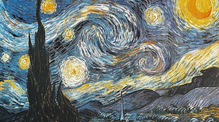 an image of the starry night painting