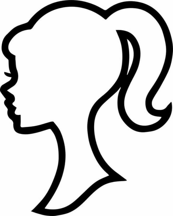 a black and white silhouette of a woman's head