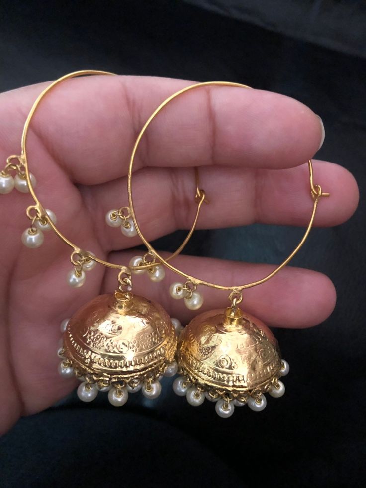 Make a style with these beautiful jhumki hoop earrings on any special occasions Pre-order and shipping time 3-4 weeks. Gold Plated Round Earrings For Diwali, Traditional Gold-plated Chandbalis For Pierced Ears, Elegant Metal Chandbalis With Meenakari, Gold Hoop Earrings With Latkans For Wedding, Elegant Metal Meenakari Chandbalis, Festive Metal Hoop Earrings In Temple Jewelry Style, Gold Plated Tilla Earrings For Festivals, Round Gold Plated Meenakari Earrings, Elegant Brass Chandbalis With Meenakari