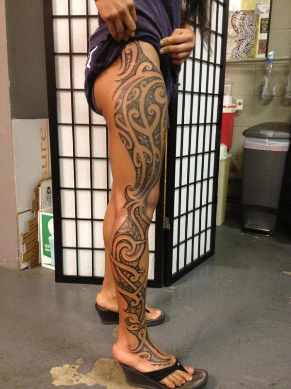 Top 74 tribal leg tattoo stencils  thtantai2