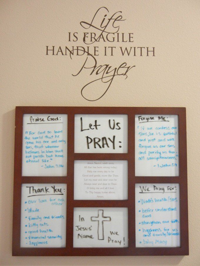 a photo frame with writing on it that says life is fragile handle it with prayer