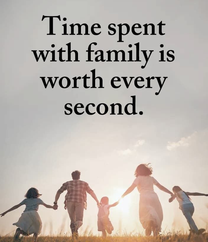 four people holding hands with the words time spent with family is worth every second