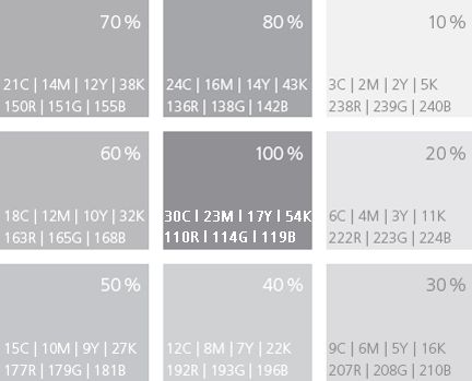 the different shades of gray and white are shown in this graphic style, with numbers on each