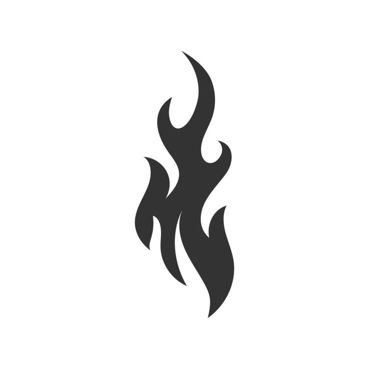 a black and white fire symbol on a white background