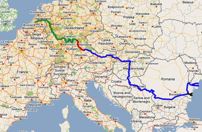 a map showing the route from berlin to vienna