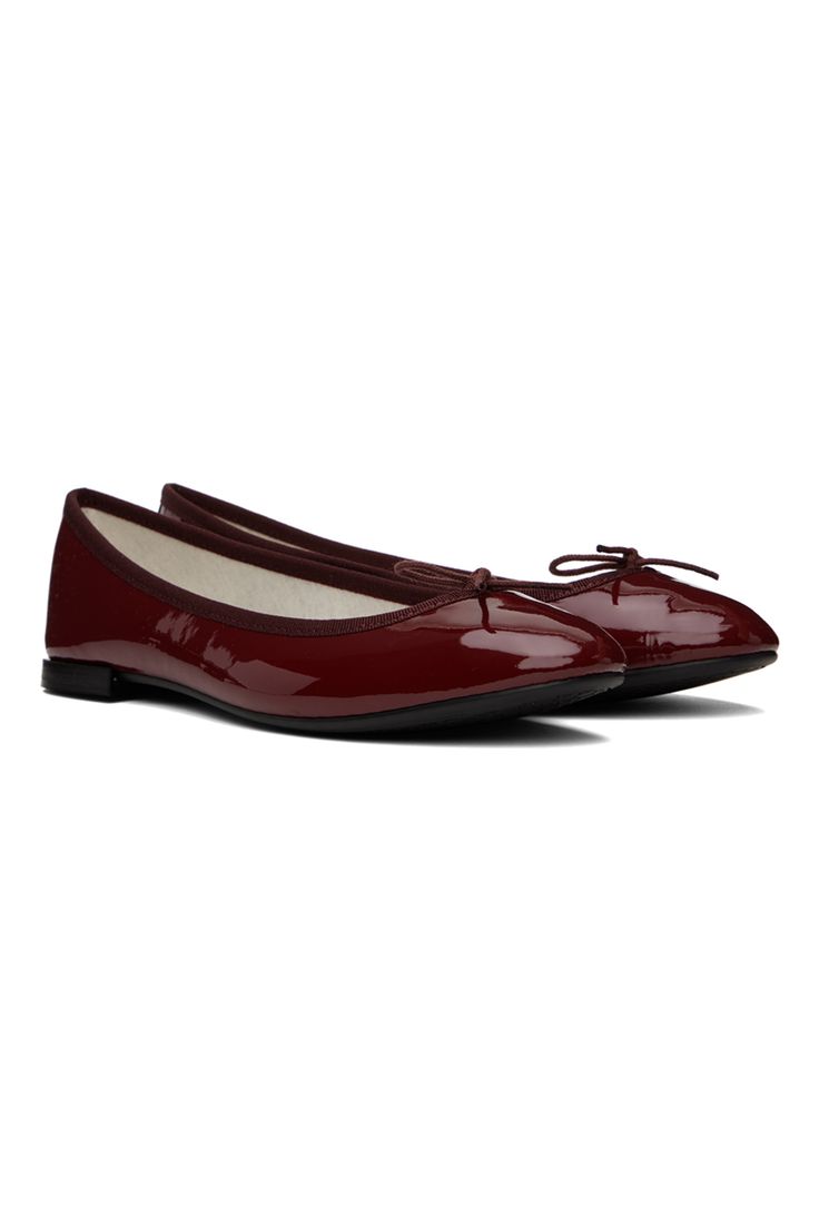 Repetto: Burgundy Cendrillon Ballerina Flats | SSENSE Dark Red Ballet Flats, Red Ballerina Flats, Repetto Ballet Flats, Burgundy Ballet Flats, Repetto Shoes, Red Ballerinas, Red Ballet Flats, Burgundy Shoes, Online Shopping Shoes