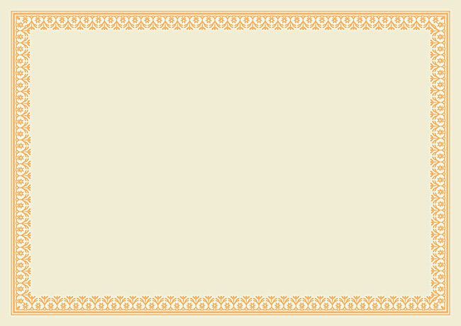 a yellow and white border with an ornate design on the edges, in two different colors