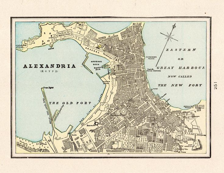 an old map of alexandria in the early 20th century