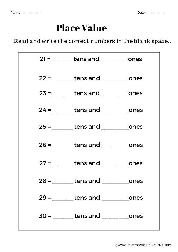 Place Value Worksheets Pdf - creativeworksheetshub in 2024 | Place ...