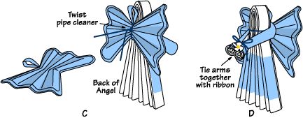 instructions for how to tie a bow with ribbon on the back and side of it