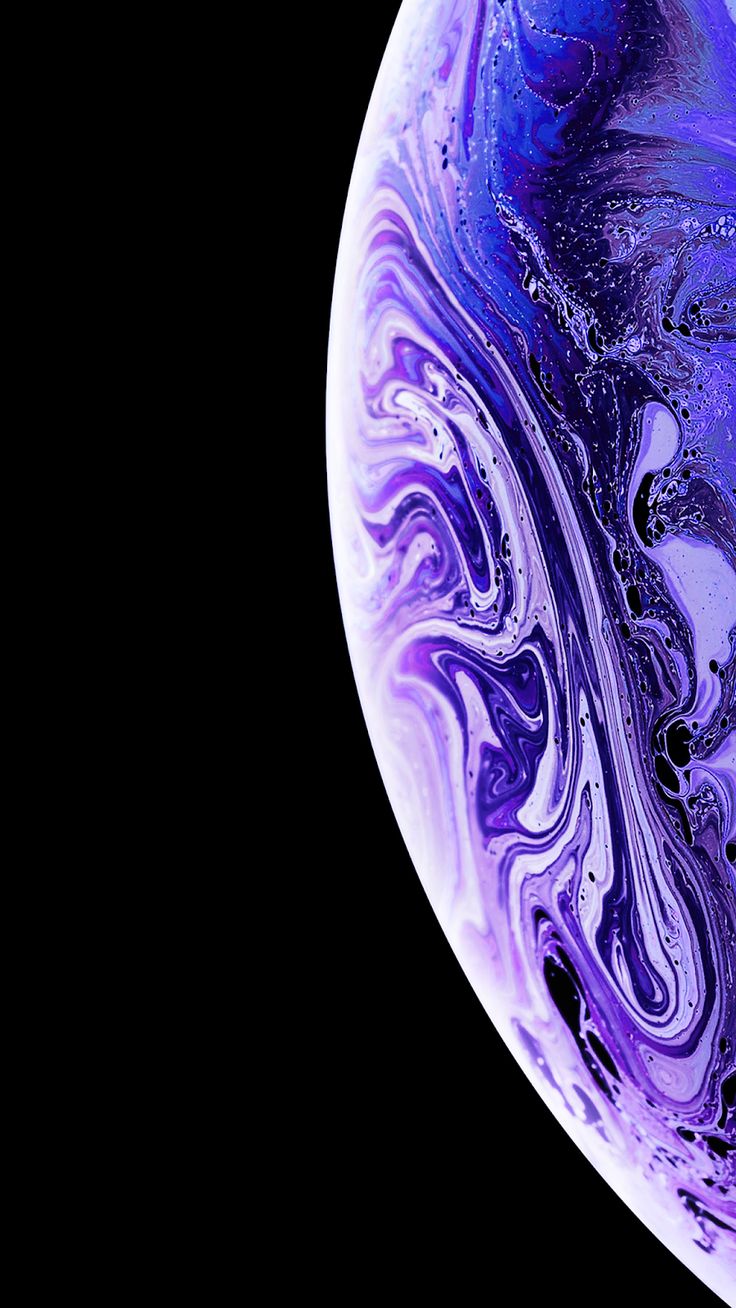 an iphone with purple and blue swirls on it