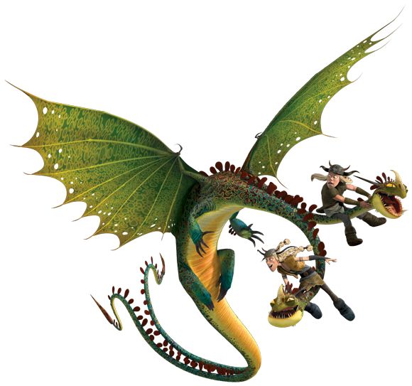 two green and yellow dragon flying next to each other on a white background in the air