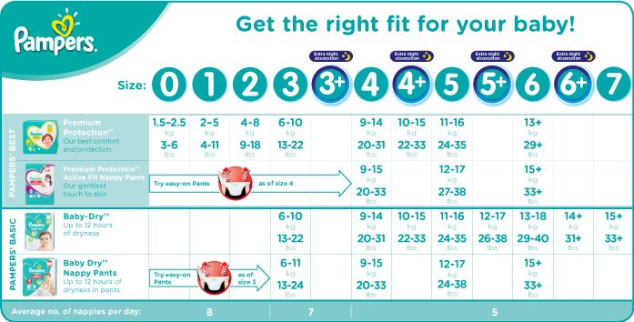 a baby's diaper chart with the numbers for each month and how to use it