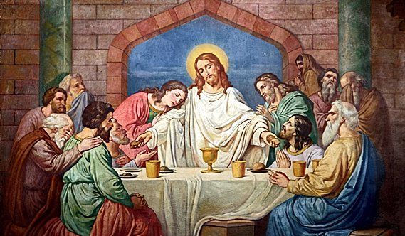 the last supper of jesus is depicted in this painting