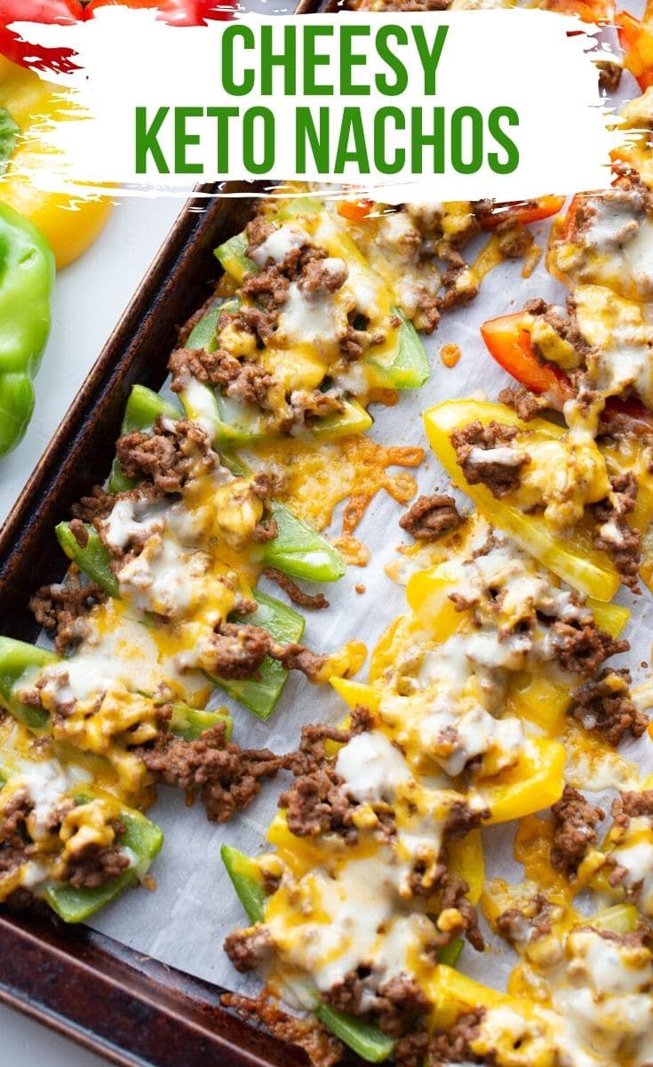 Cheesy Bell Pepper Keto Nachos (Low Carb) | Recipe in 2024 | Stuffed ...