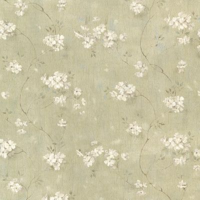 an old wallpaper with white flowers on it