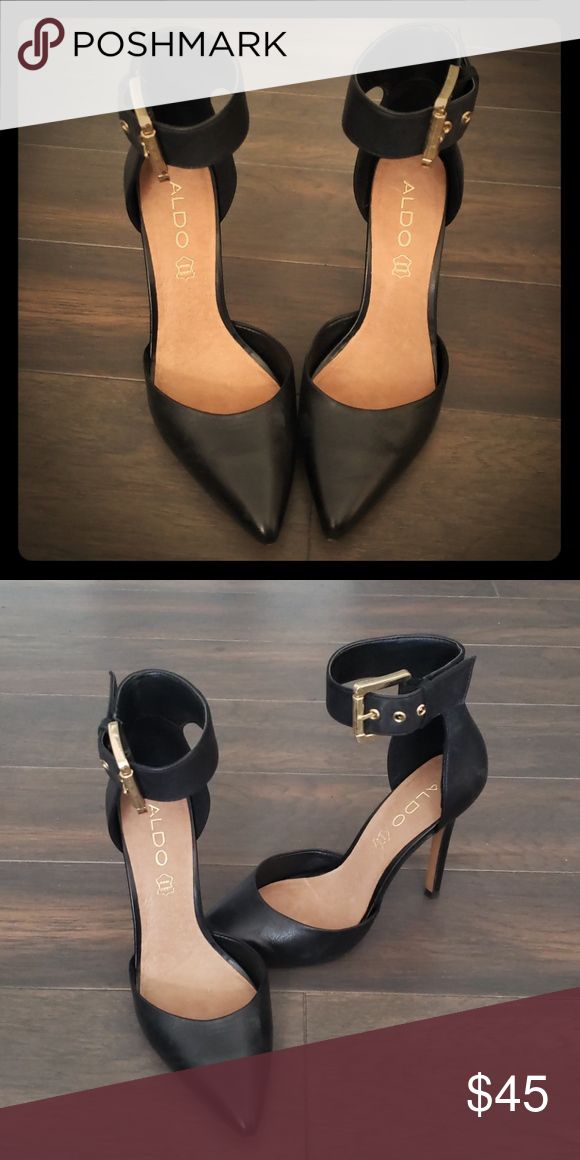 Aldo Black Heels with Ankle Strap Style: Astfeld Aldo Shoes Heels Black Heels With Ankle Strap, Heels With Ankle Strap, Heels Stilettos, Aldo Shoes, Black Heels, Women's Shoes, Ankle Strap, Sandals Heels, Shoes Heels