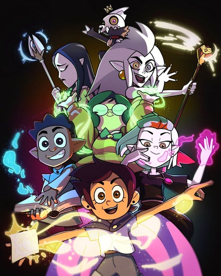 an animated poster with many different characters