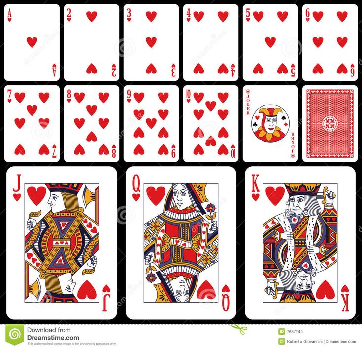 playing cards with different designs and colors