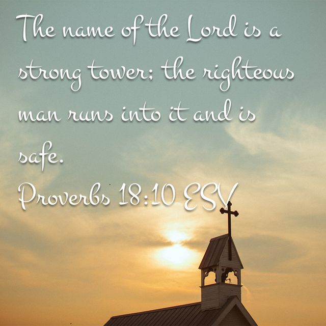 the name of the lord is a strong tower the righteous man runs into it and is safe proved