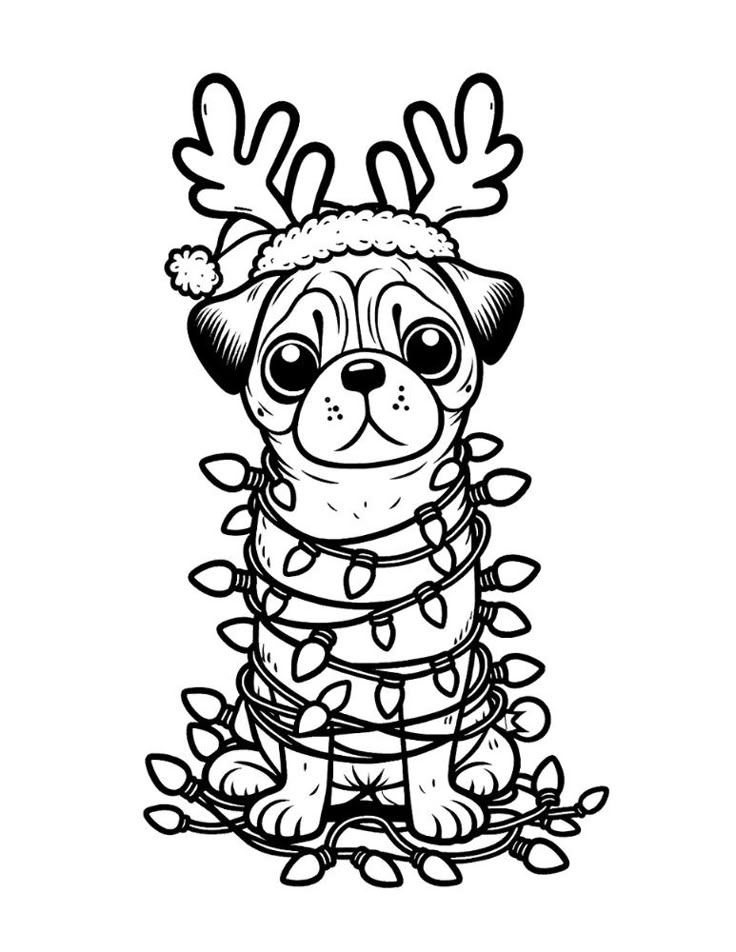 Free Christmas Dog Coloring Pages for Kids | Christmas coloring pages ...