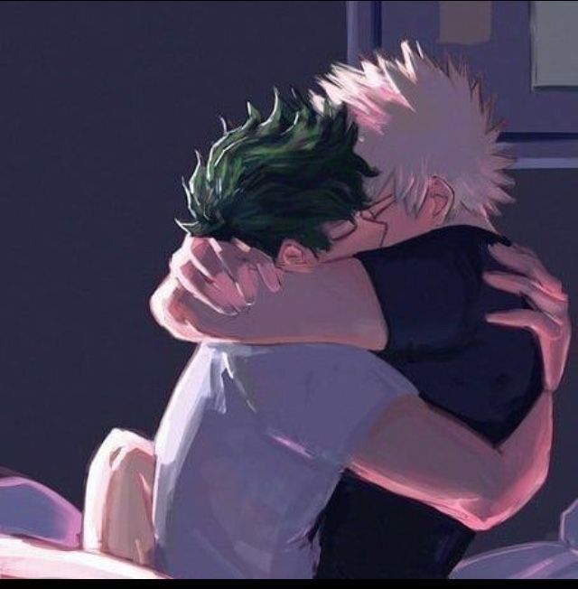 two anime characters hugging each other in front of a computer screen with the words, i love you on it