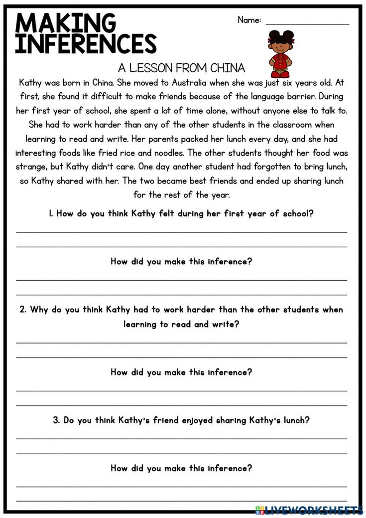 worksheet for making infernces with pictures and text on the page