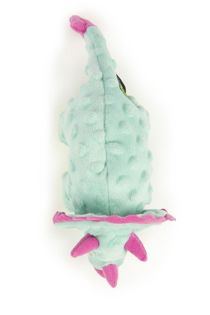 goDog Dinos Frills Squeaky Plush Dog Toy, Chew Guard Technology - Teal ...