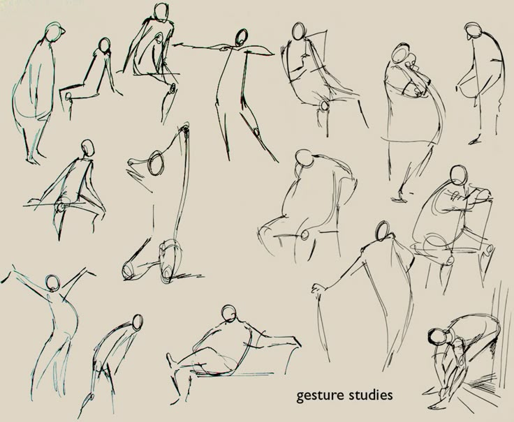 a bunch of sketches of people standing and sitting in different positions with their hands on their hips