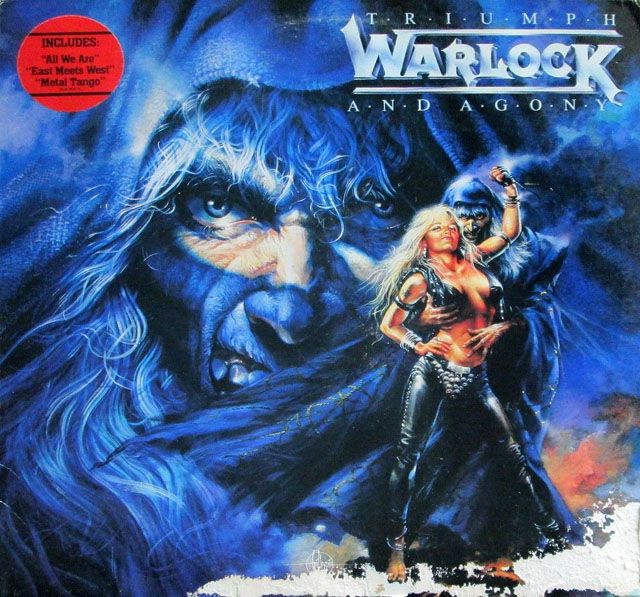 the cover art for warlock's album, featuring an image of a demon