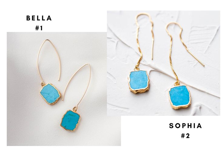 "Mother's Day gift earring for her. Perfect gift for every occasion - Beautiful and vibrant turquoise earrings ~ Add a touch of boho-chic vibe to your Birthday Gift selection with our beautiful gold turquoise earrings effortlessly. Inspired by royal blue turquoise gemstone and the simplicity of gold hoop earrings, we've created elegant Bella open hoop earrings, dainty and dangle Sophia gold chain earrings and lastly, the dainty Gemma gold huggie hoop earrings. All three of these gold earrings ar Chic Blue Jewelry For Gift, Chic Blue Jewelry Perfect For Gifts, Chic Blue Jewelry For Gifts, Chic Summer Jewelry For Gifts, Chic Blue Jewelry For Summer, Turquoise Summer Party Jewelry, Chic Blue Summer Jewelry, Minimalist Turquoise Jewelry For Summer, Simple Gold Hoop Earrings