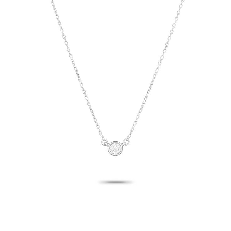 Single Diamond Necklace - Adina Reyter Pendant Set Designs, Single Diamond Necklace, Gold Necklace Wedding, Gold Necklace Simple, White Gold Necklace, Diamond Choker, Set Designs, White Gold Necklaces, Gold Chain Necklace