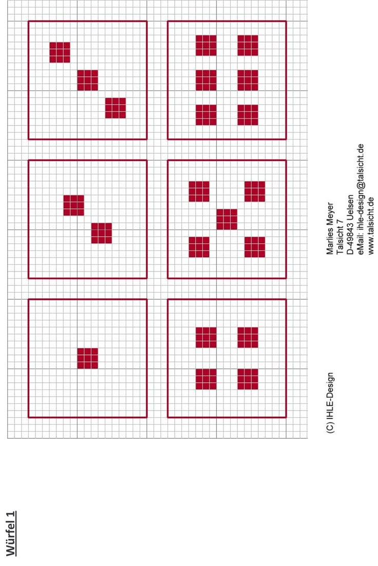 a cross stitch pattern with squares in red and white on the same square as each other