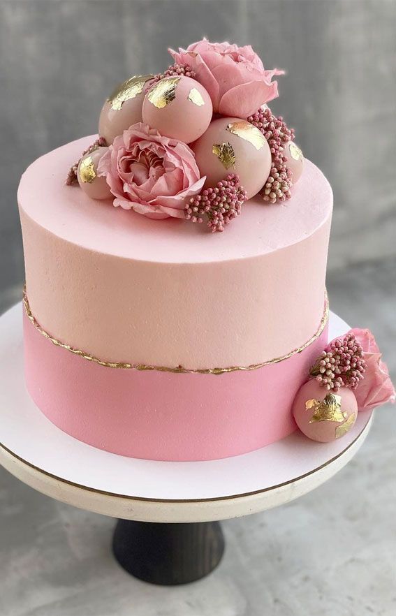 47 Cute Birthday Cakes For All Ages : Shades of pink cake | Birthday ...