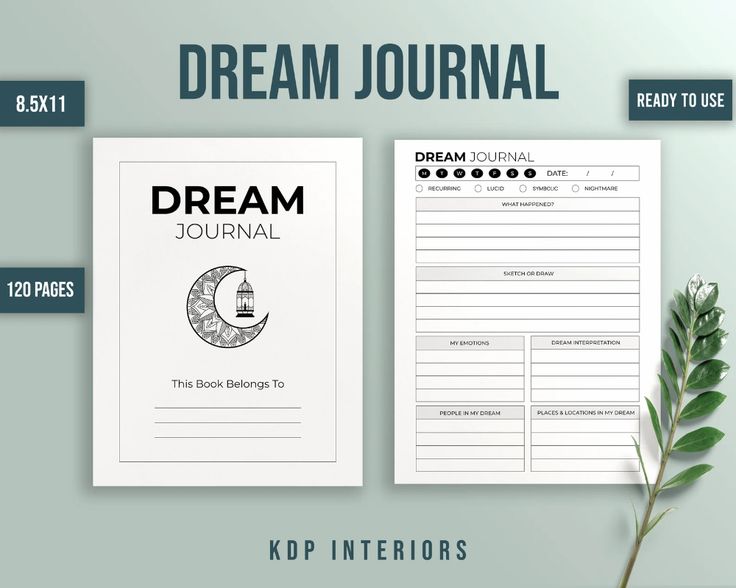 the dream journal is next to a plant