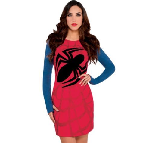 Spider-Girl Long-Sleeve Dress- Party City | Spider girl costume, Party ...